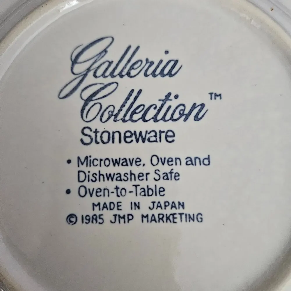 Galleria Collection Stoneware Floral Bread Plates Set 4 Japan Vintage